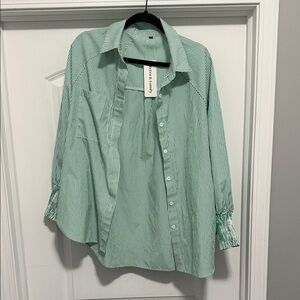 Lemaire Green Striped Shirt